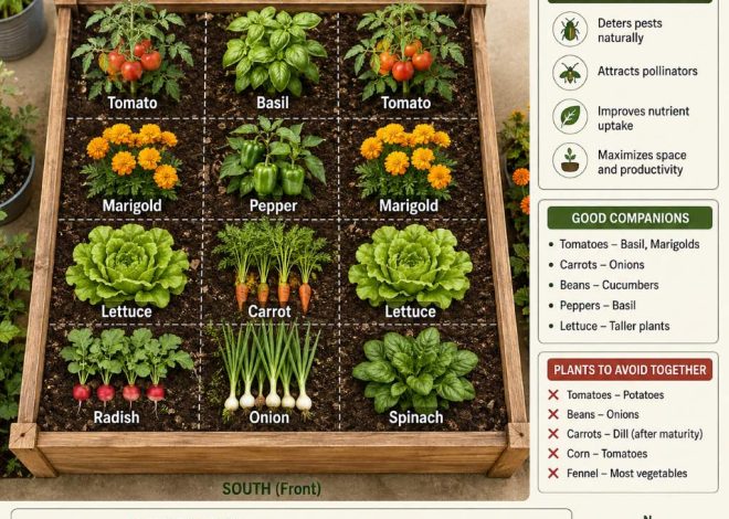 Small Raised Bed Companion Planting Diagram